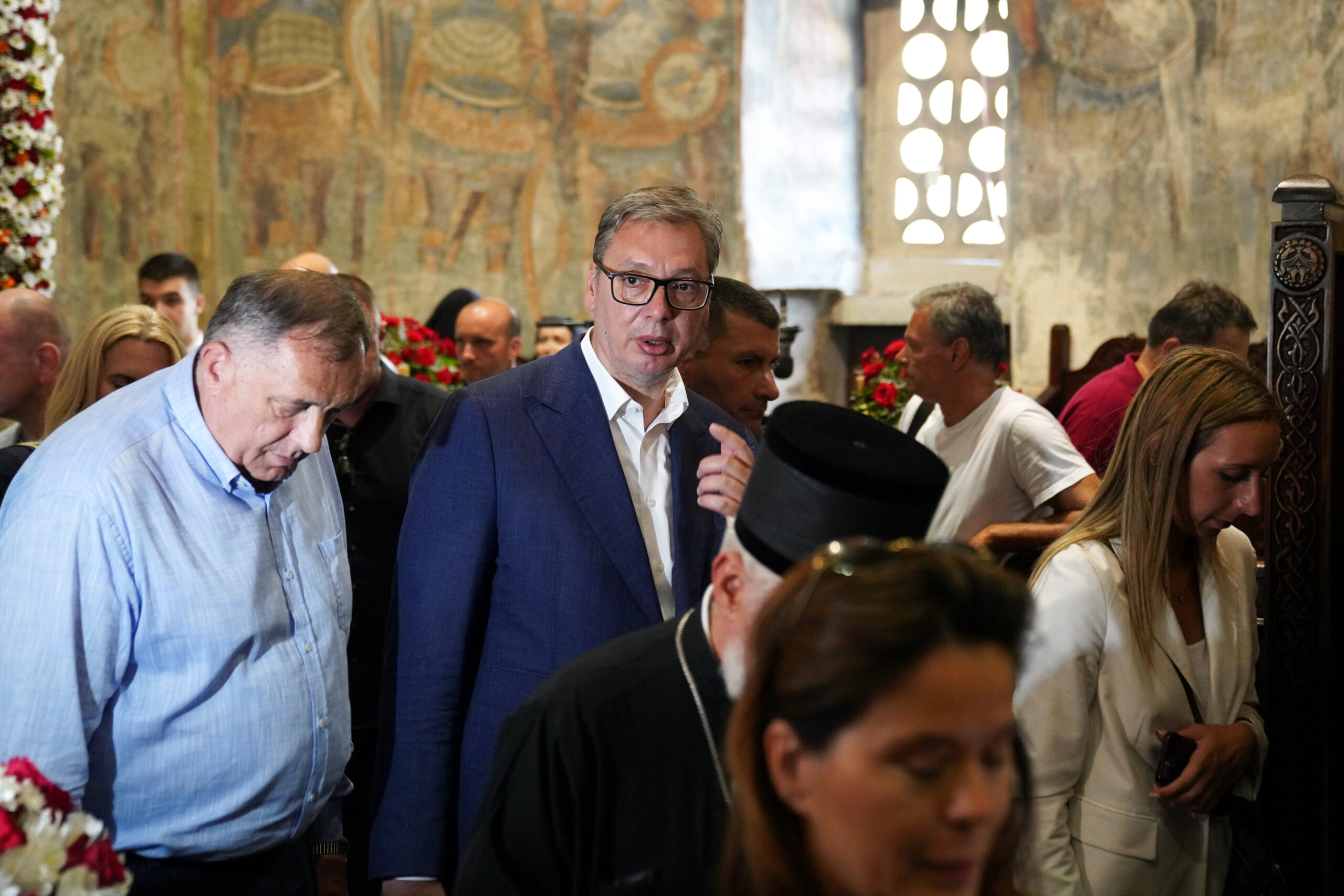 Vučić i Milorad Dodik, manastir Ravanica